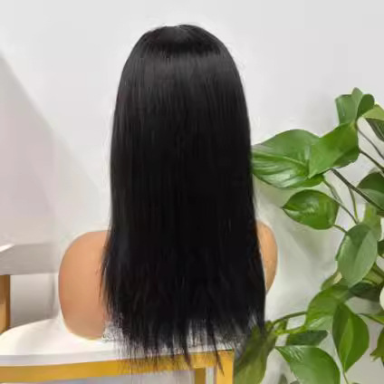 Long Straight Black Lace Front Wig