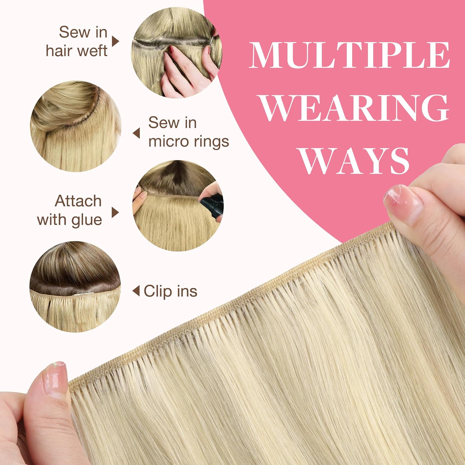 Flower Hair Factory Custom Machine Made Human Hair Weft Extensions