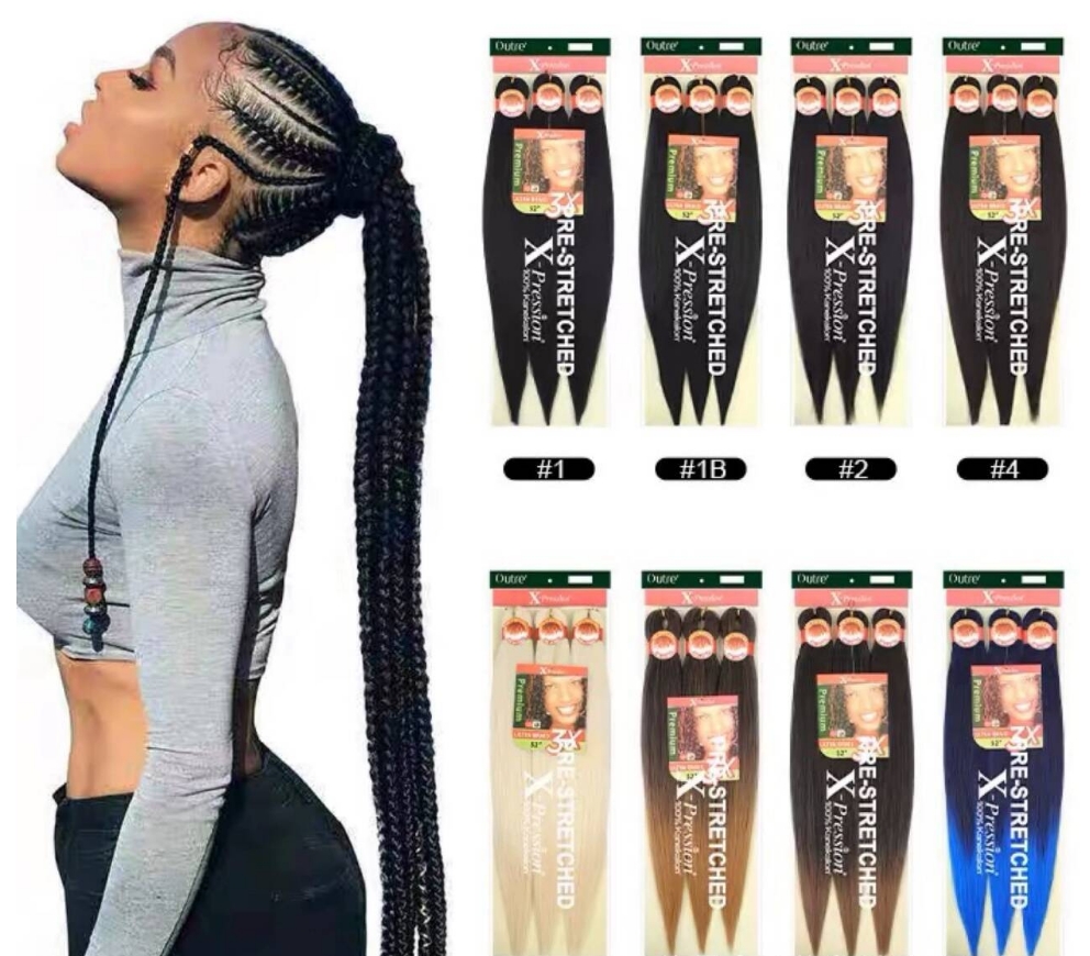 Synthetic Hair Pre-stretched Braiding Hair bulk