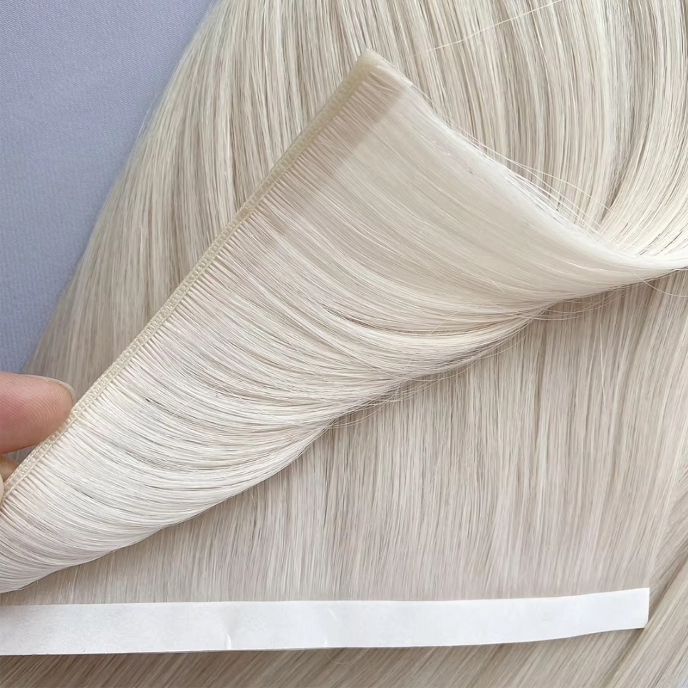 Flower Hair Factory Custom Tape In Genius Weft Hair Extensions Tape Genius Weft