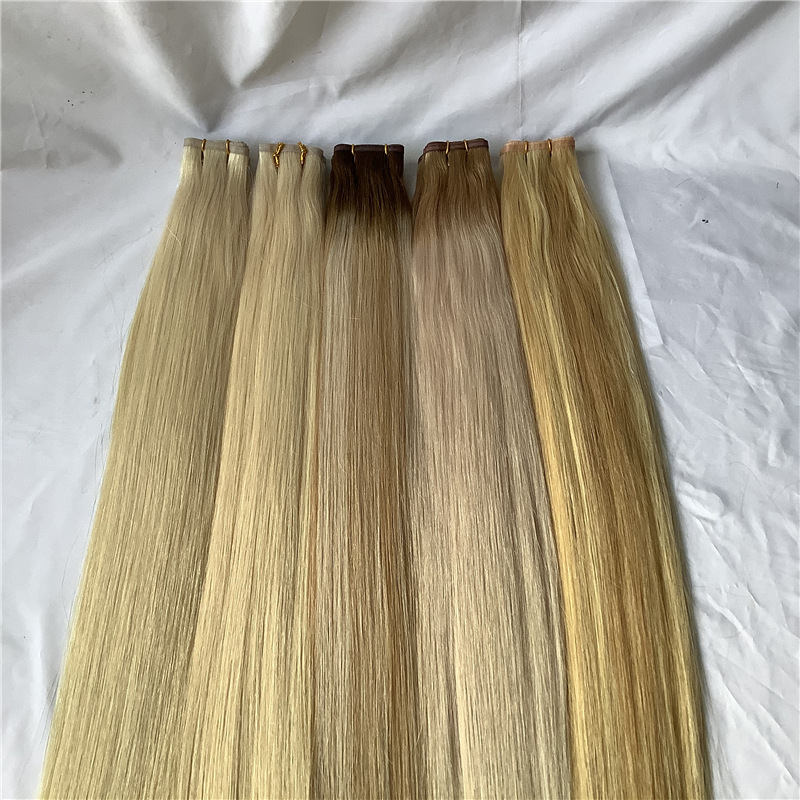 Flower Hair Factory Custom Straight 100% Natural Human Flat Weft Hair Extensions