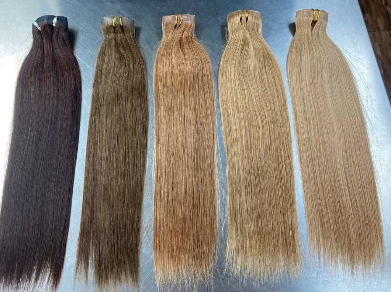 Flower Hair Factory Stock Seamless PU Clip-in hair extensions