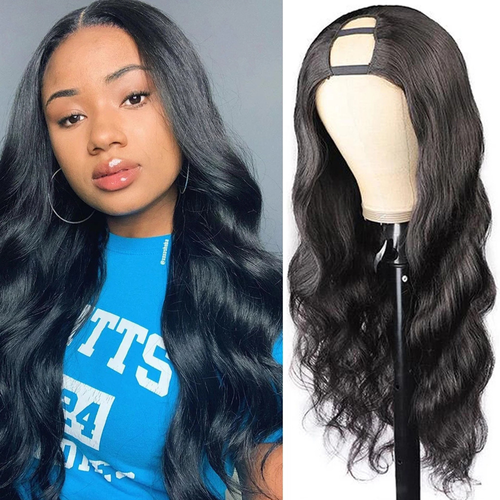 Flower Hair Factory Stock Straight Body Wave Deep Wave Water Wave Kinky Curly Kinky Straight Machine Made U Part Wig