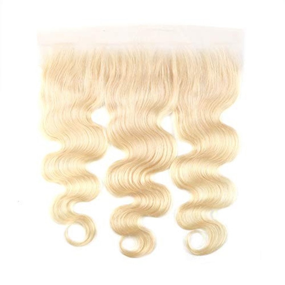 100% Natural Blonde #613 Color Straight Body wave Human Hair Transparent HD Swiss 13x4 13x6 Lace Frontal