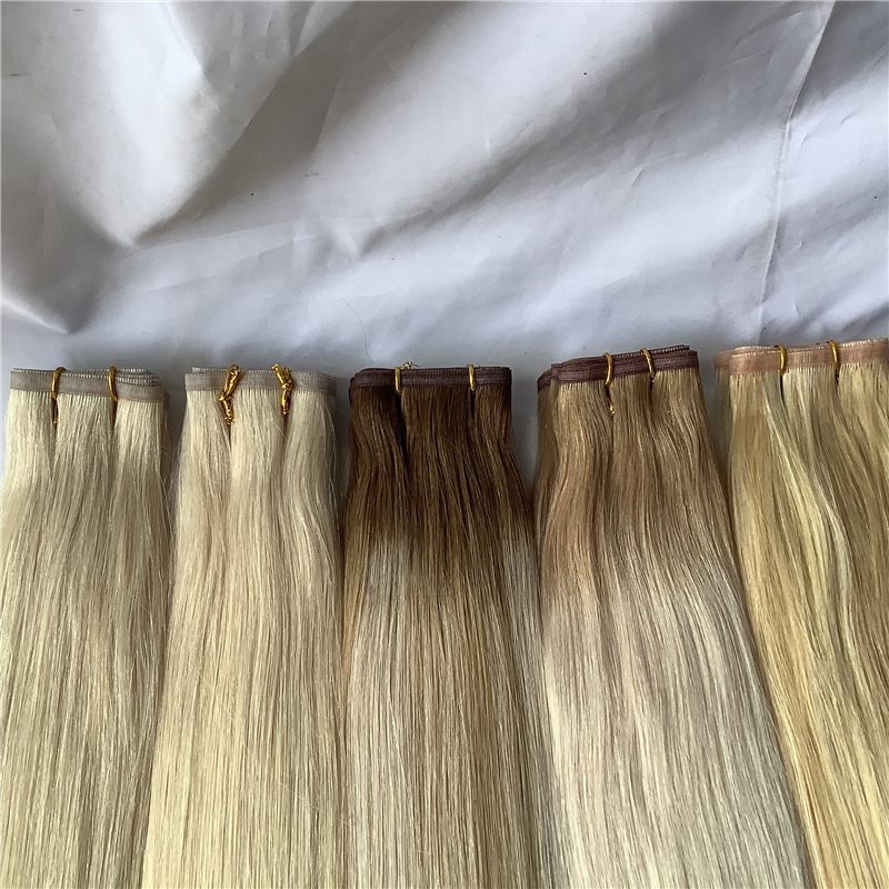 Flower Hair Factory Custom Straight 100% Natural Human Flat Weft Hair Extensions