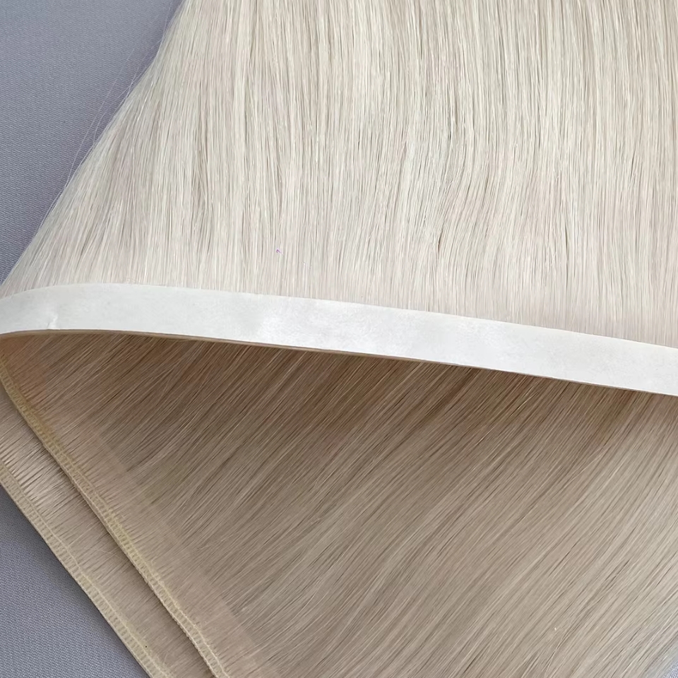 Flower Hair Factory Custom Tape In Genius Weft Hair Extensions Tape Genius Weft