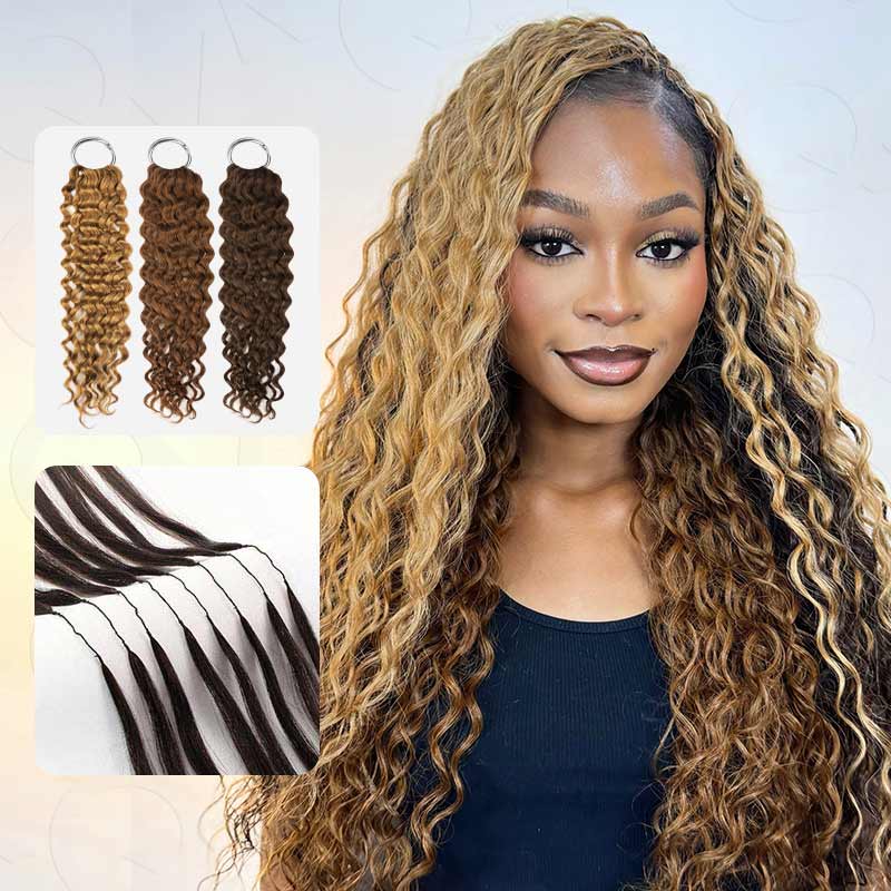100% Natural Vrigin Hair Feather Tip Crochet Hair Bulk Ready To Ship