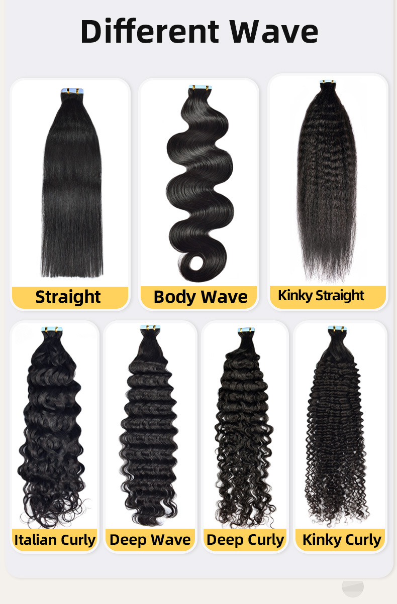 Flower Hair Factory Stock 100% Natural Real Human Hair Body Wave Deep Wave Straight Deep Curly Kinky Straight Tape In Hair Extensions