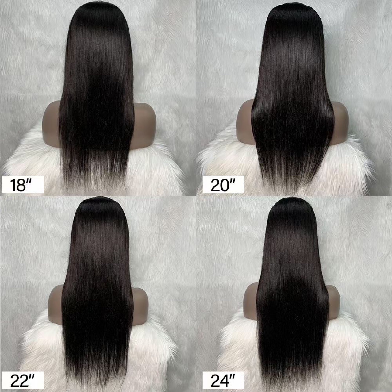 Flower Hair Factory 100% Natural Real Human Hair Long Body Wavy Kinky Straight Natural Black Lace Frontal Wig