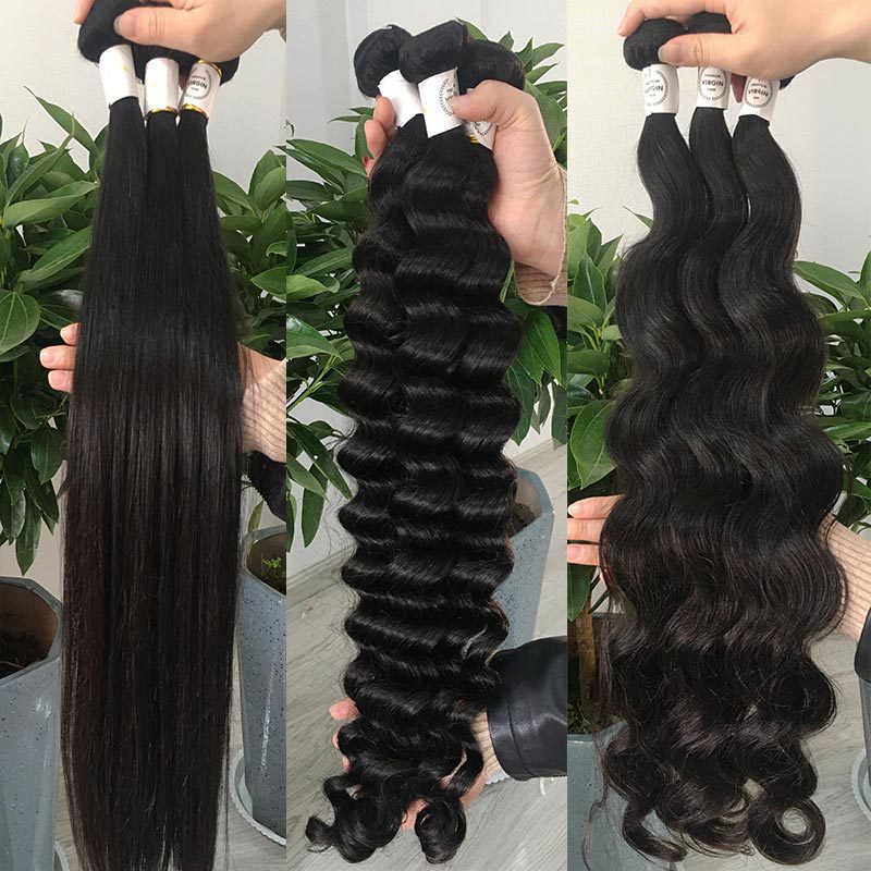 100% Natural Human Hair Extensions Bundles Hair Waves