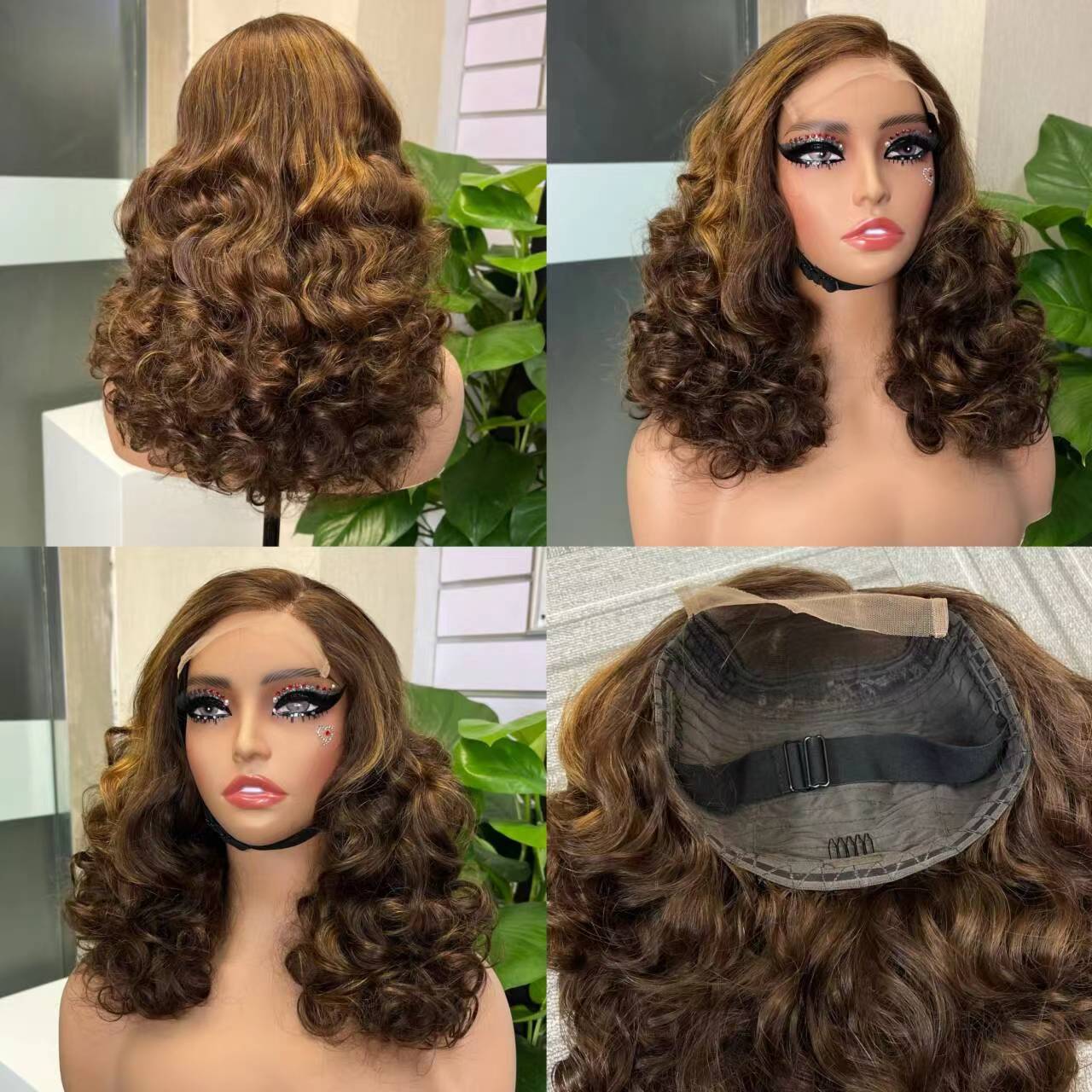 5x5 Loose Bouncy 100% Raw Vietnamese Hair Curly Glueless Wig Collection