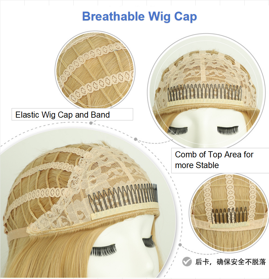 Flower Hair Factory Ready To Ship Synthetic Hair Long Blonde Wavy Half Wig