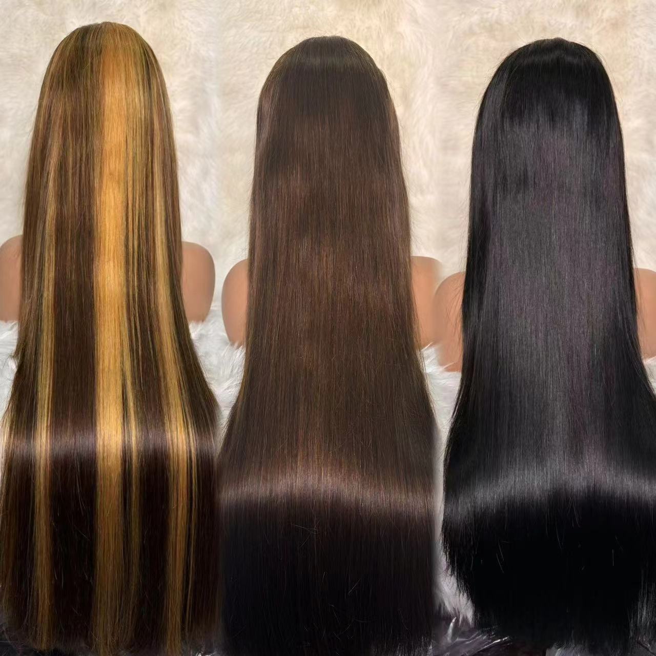 Flower Hair Factory 350% Density Long Bone Straight 100% Raw Hair SDD Lace Frontal Wigs