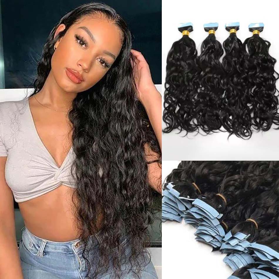 Flower Hair Factory Stock 100% Natural Real Human Hair Body Wave Deep Wave Straight Deep Curly Kinky Straight Tape In Hair Extensions