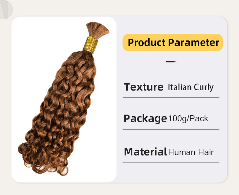 100% Natural Human Hair Virgin Hair Water Wave Ittallian Curly Deep Curly Boho Hair Bulk For Braiding 