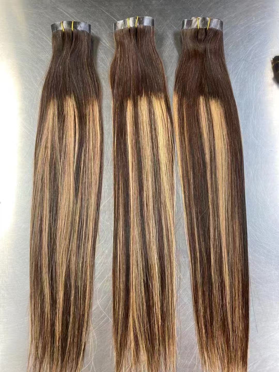 Flower Hair Factory Stock Seamless PU Clip-in hair extensions