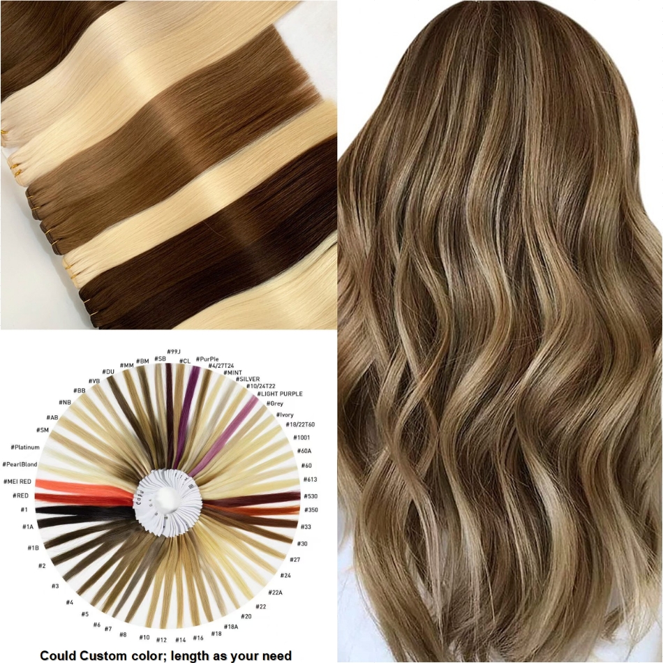 Flower Hair Factory Custom Machine Made Human Hair Weft Extensions
