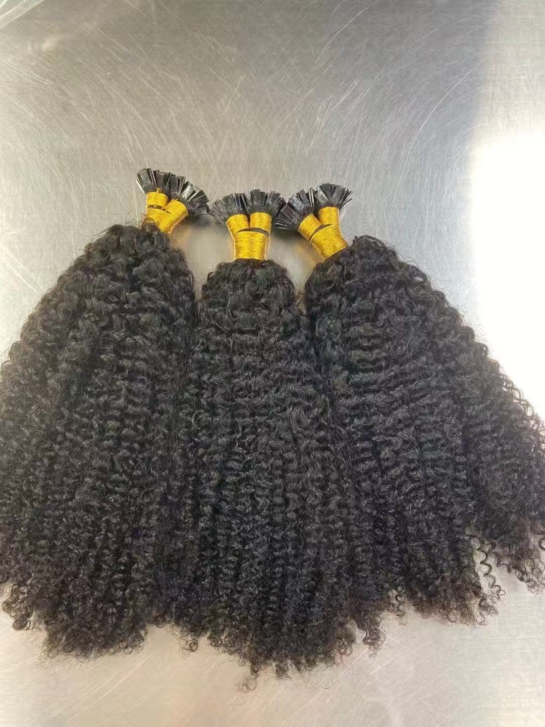 Flower Hair Factory Stock Deep Wave Body Wave Water Kinky Straight Kinky Curly Fusion Keratin Hair Extensions