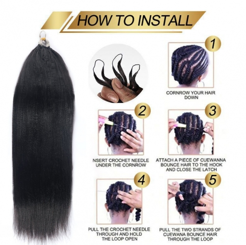 Natural Black Color Feather Crochet Multi Texture 100% Human Hair Bulk Extension 