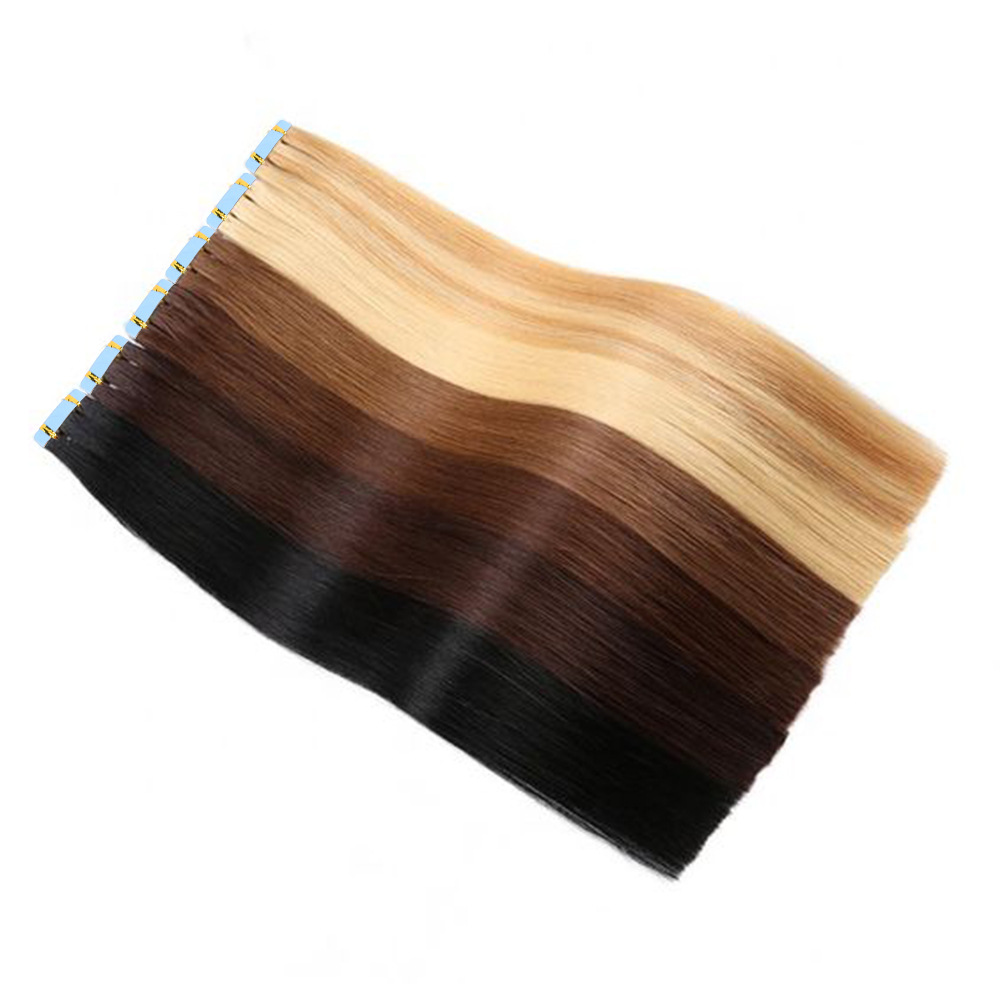 Flower Hair Factory Stock Straight Tape In Hair Extensions 100% Natural Real Hair Tape Hair