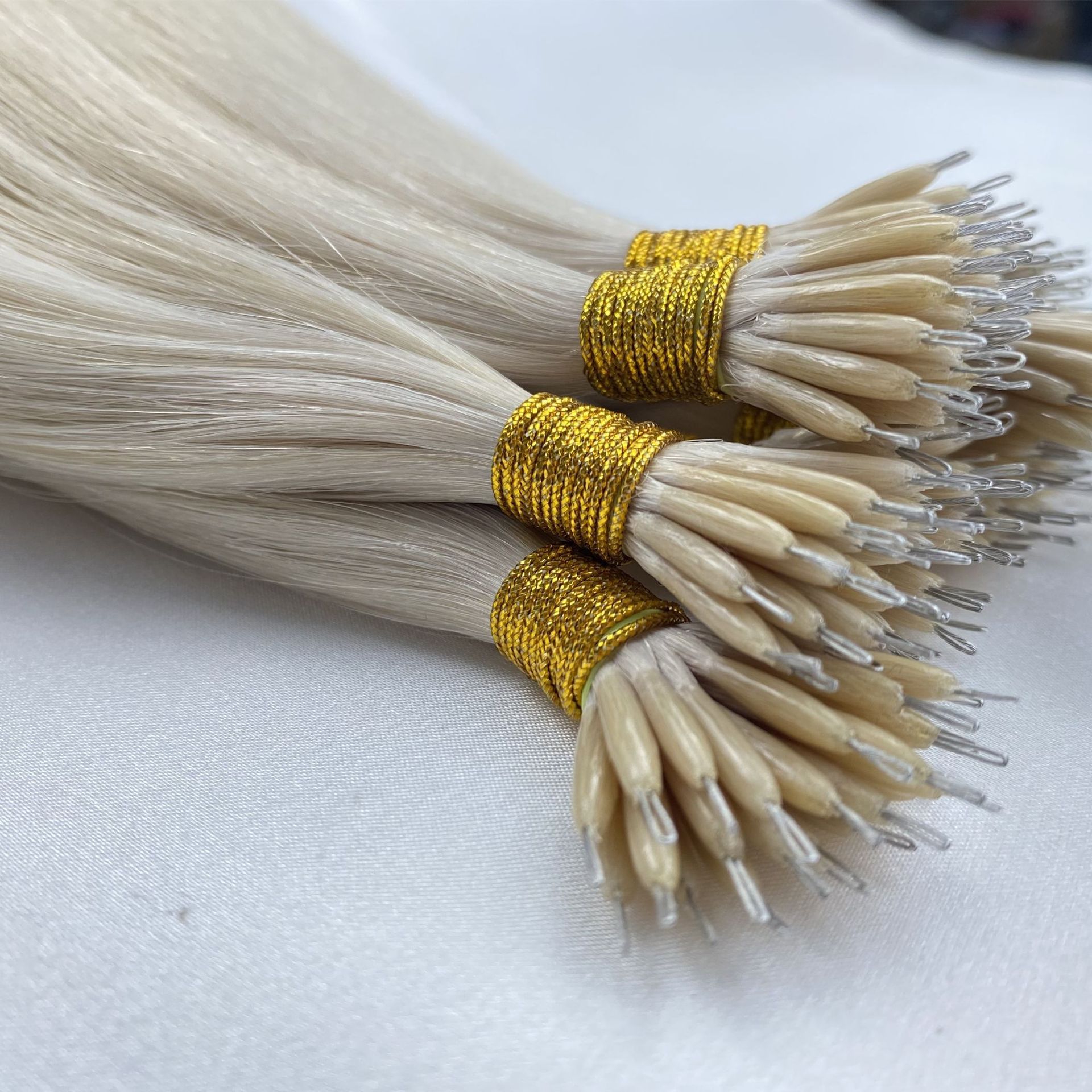 Flower Hair Factory Custom Premium Blonde Nano Ring Hair Extensions