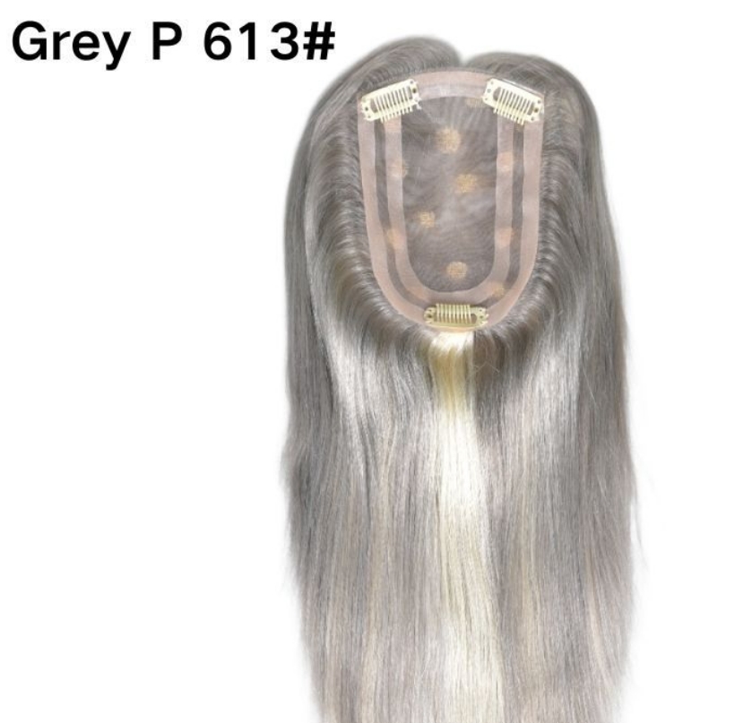 Flower Hair Factory 100% Natural Human Hair 4x6 inch Blonde Hair Women Topper Lady Topper