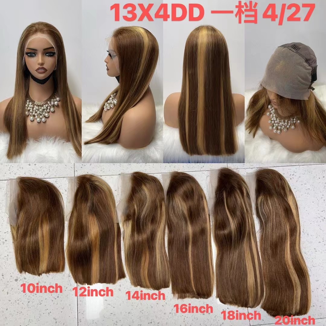 Flower Hair Factory 300% Density Bone Straight 100% Raw Vietnamese Hair Super Double Drawn13x4 Lace Front Wig