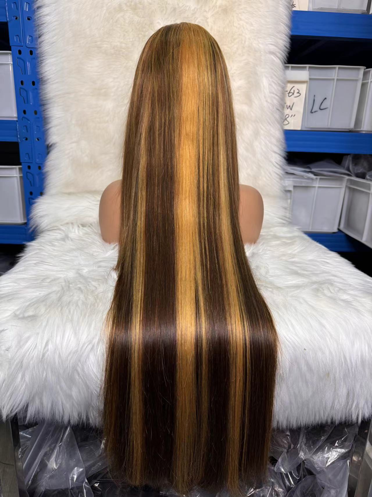 Flower Hair Factory 350% Density Long Bone Straight 100% Raw Hair SDD Lace Frontal Wigs