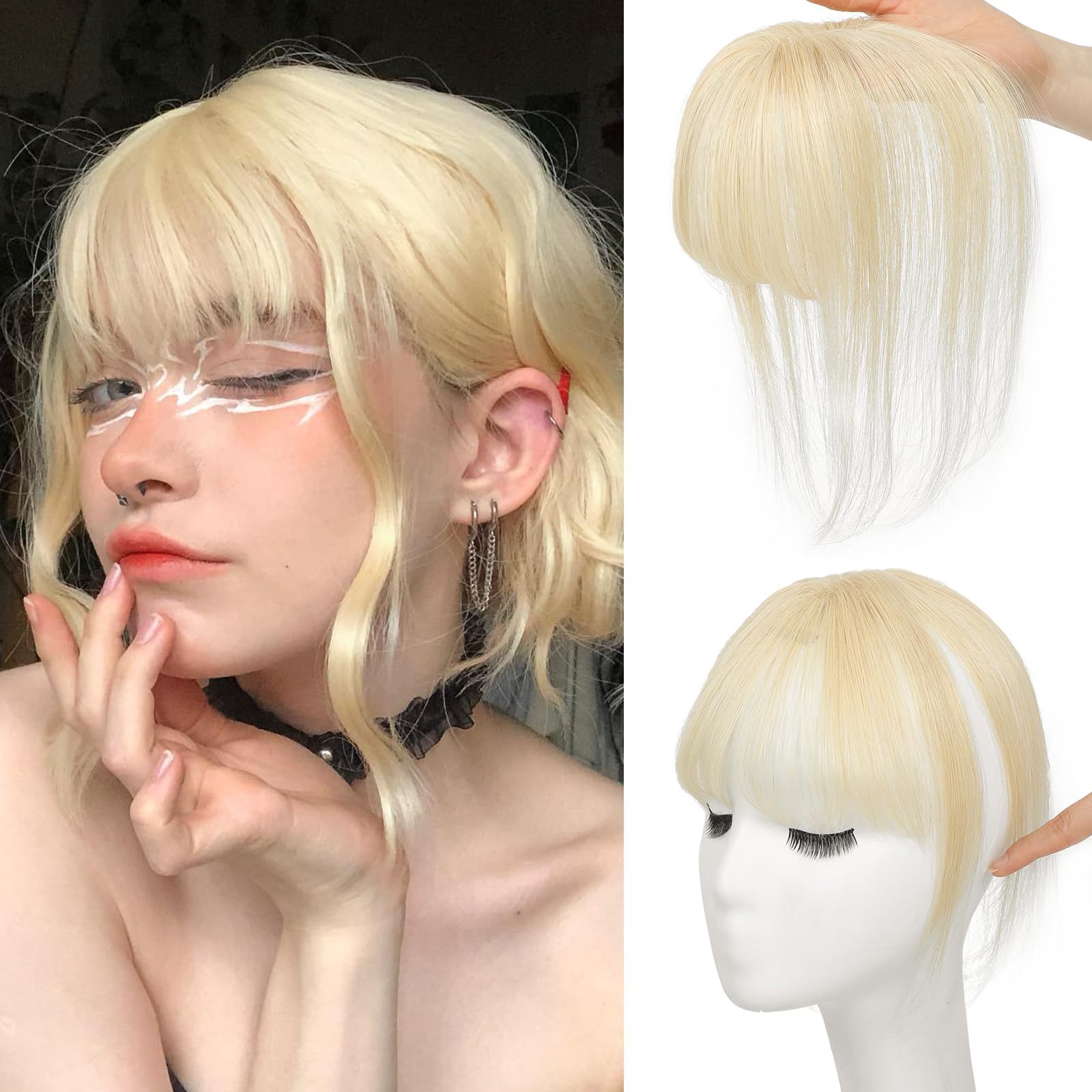 100% Natural Human Hair Fringe Clip-In Bangs Hairpiece