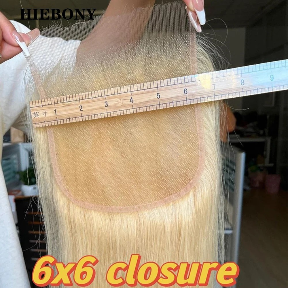 100% Natural Human Hiar Blonde Color 613 Straight Body Wave Transparent HD Swiss 4x4 5x5 6x6 7x7 Lace Hair Closure