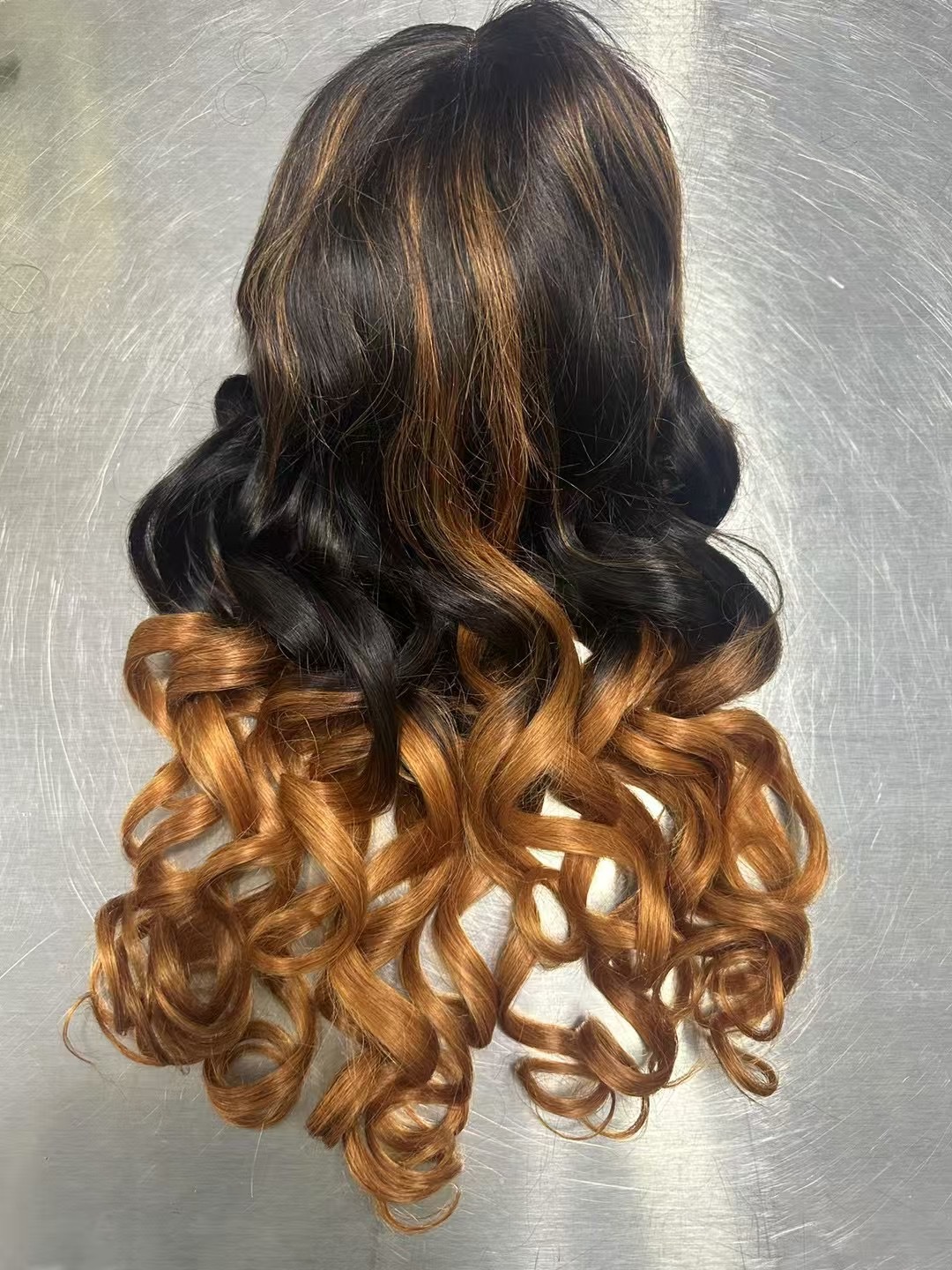 Flower Hair Factory Stock 100% Natural Human Hair 180% Density Highlight Color 13x4 Lace Wigs