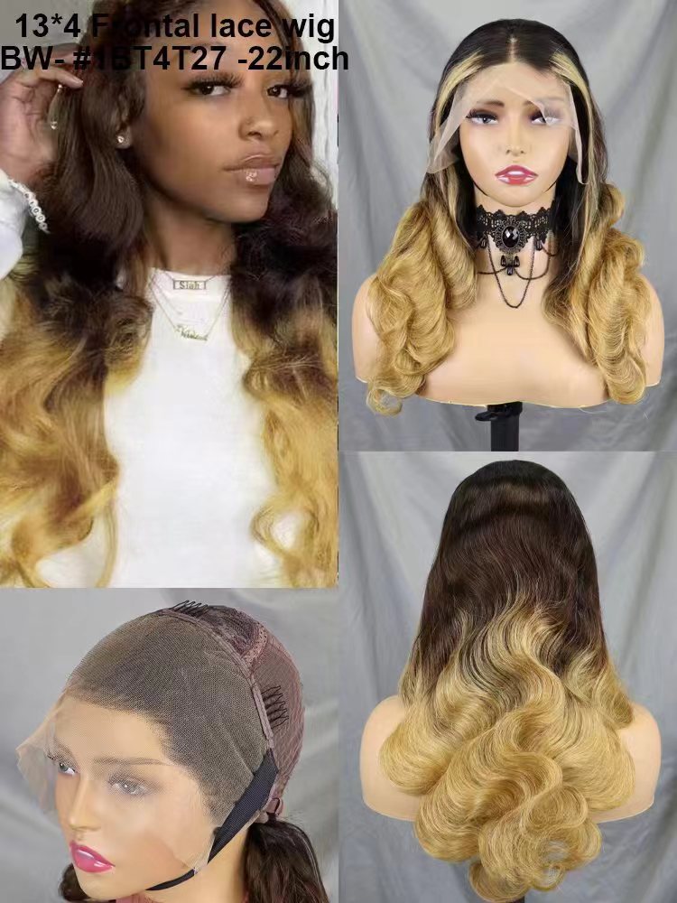 Flower Hair Factory 100% Natural Human Hair 22 Inch 200% Density Full Frontal 13x4 Lace Wig Body Wave 