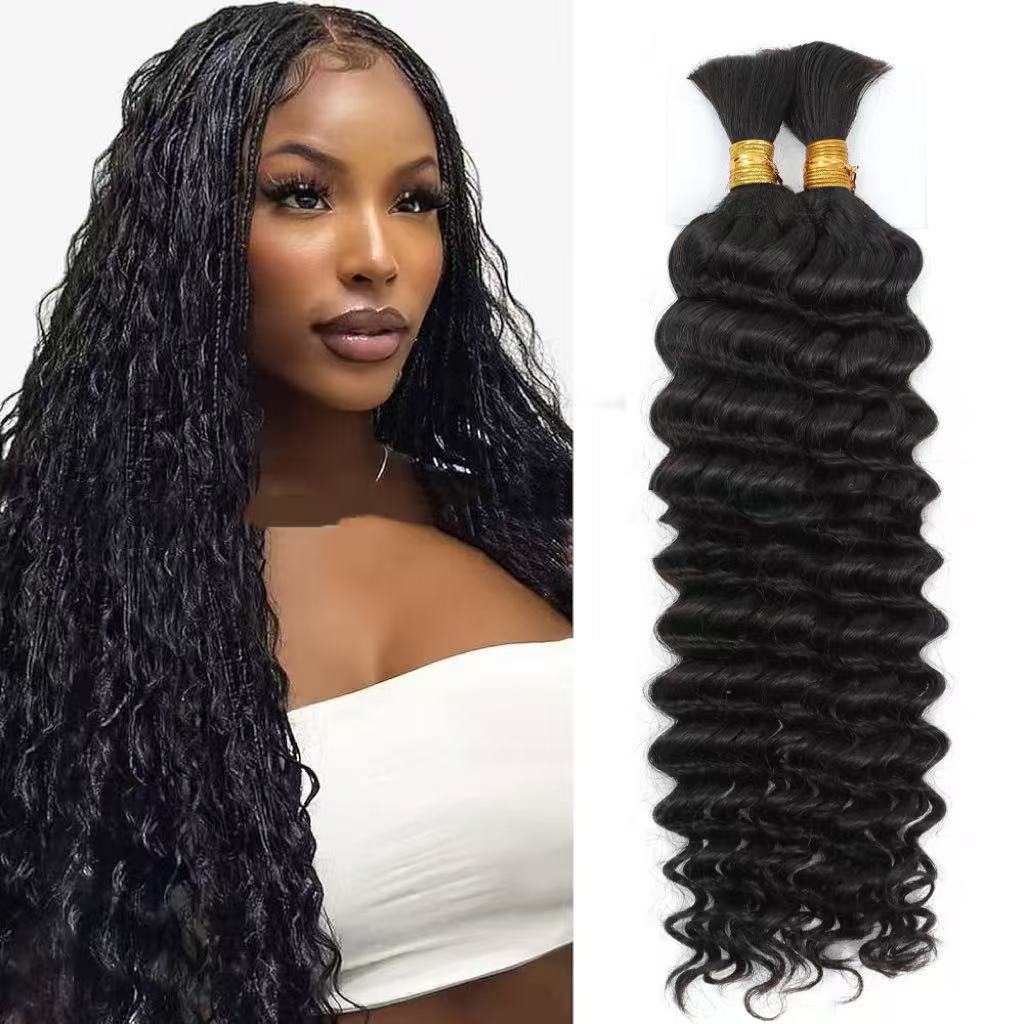 Deep Wave Boho Human Hair Bulk For Braiding