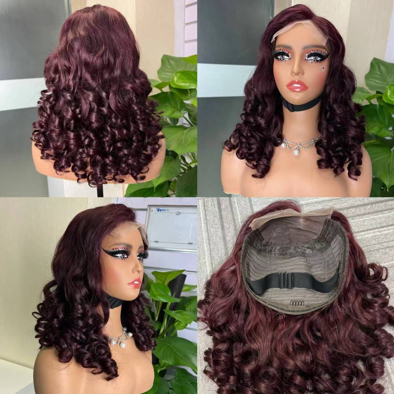 5x5 Loose Bouncy 100% Raw Vietnamese Hair Curly Glueless Wig Collection