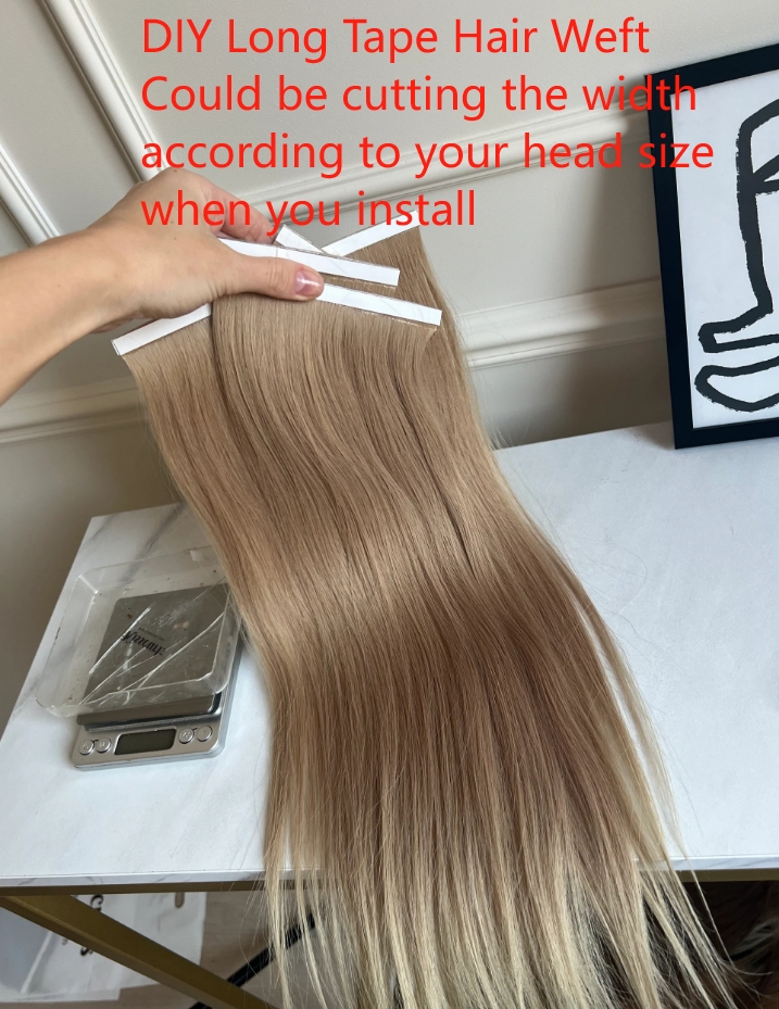 Flower Hair Factory Custom Long Tape In Wefts Hair Extensions Tape Weft