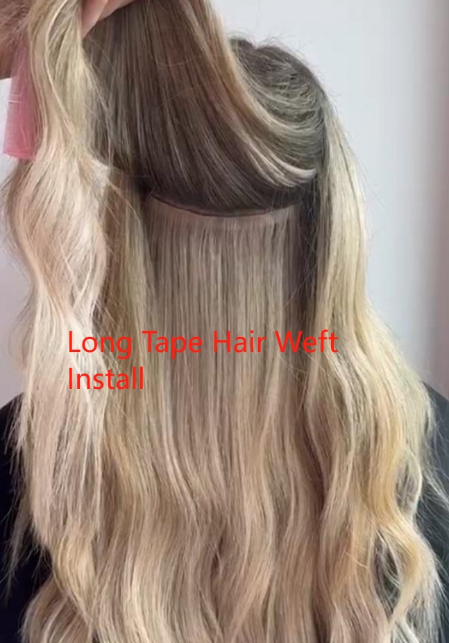 Flower Hair Factory Custom Long Tape In Wefts Hair Extensions Tape Weft