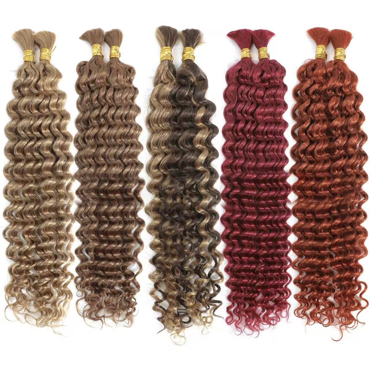 Deep Wave Boho Human Hair Bulk For Braiding 