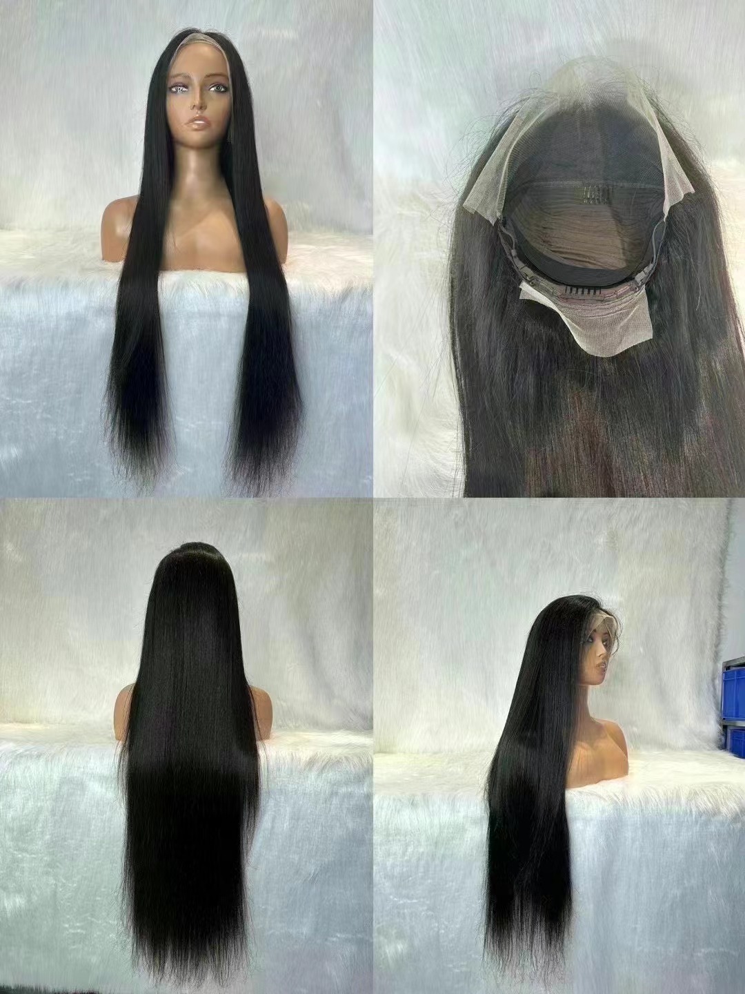 Flower Hair Factory 13x6 Long Straight Body Wave Deep Wave Deep Curly Natural Black Lace Front Wig