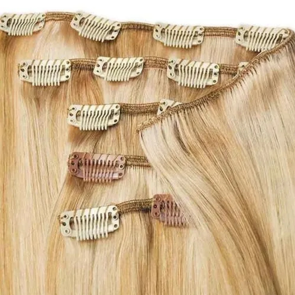 Flower Hair Factory Stock Blonde Lace Clip-In Hair Weft Clip Ins Hair Extensions