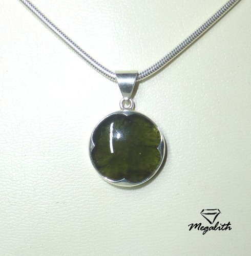 Moldavit Anhänger Cabochon