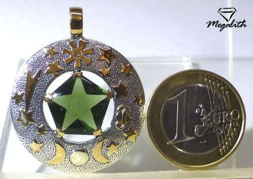 (E001) Moldavit Anhänger Stargate