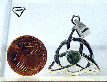 Moldavit Anhänger Triquetra