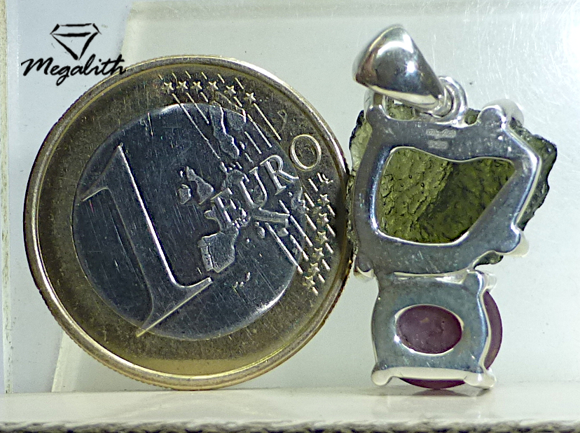 (Ak017) Moldavit Sternrubin Anhänger 