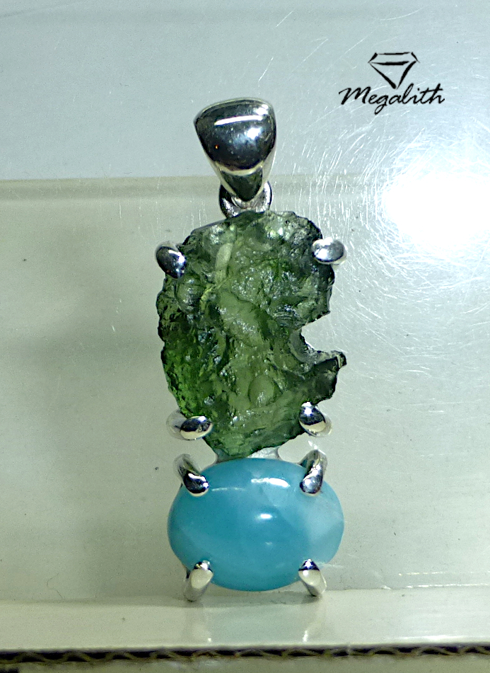 Moldavit Larimar Anhänger