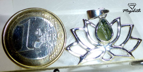 Moldavit Anhänger Lotus