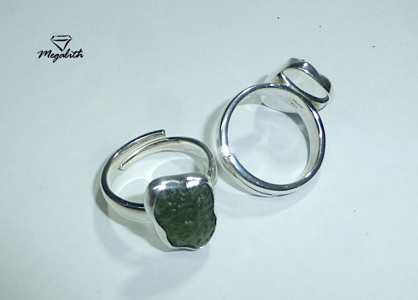Moldavit Ring Rohstein