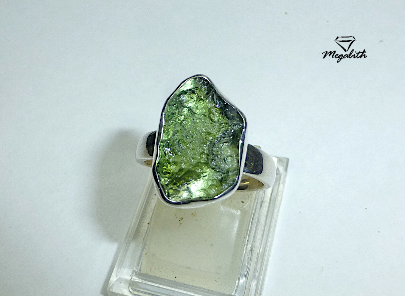 Moldavit Ring Rohstein