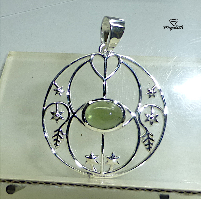 Moldavit Anhänger Chalice Well (Ag 351)