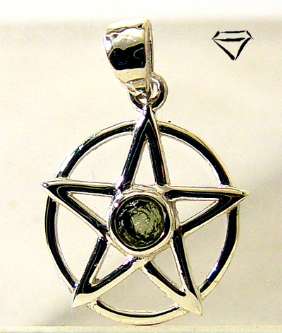 Moldavit Anhänger Pentagram