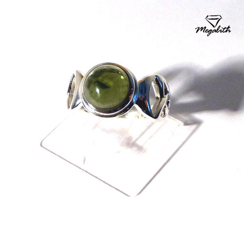 Moldavit Wicca Ring